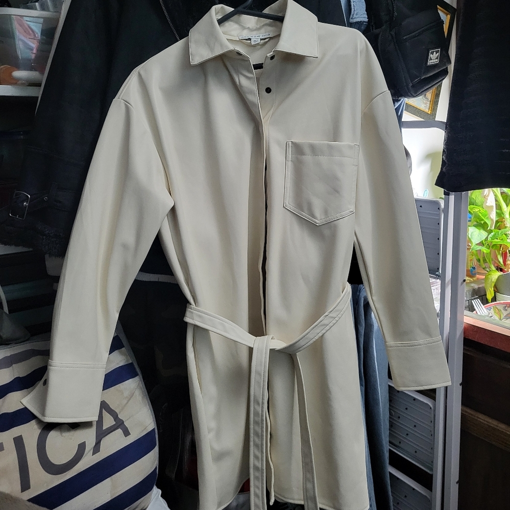 NWT And Now This Cream Trench Coat Lightweight Classic Design